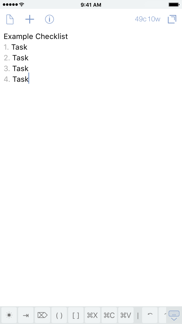 Checklist Format